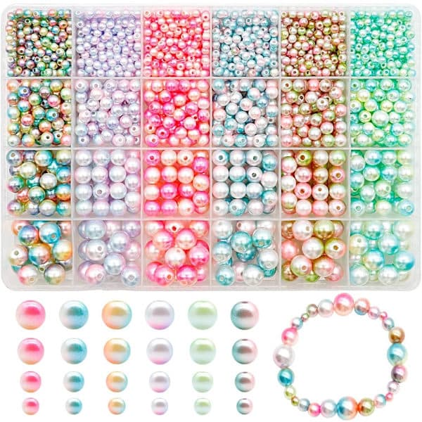 [LCS] This colorful bead set includes 1890 beads with 4/6/8/10 mm openings, suitable for making bracelets, necklaces and SD