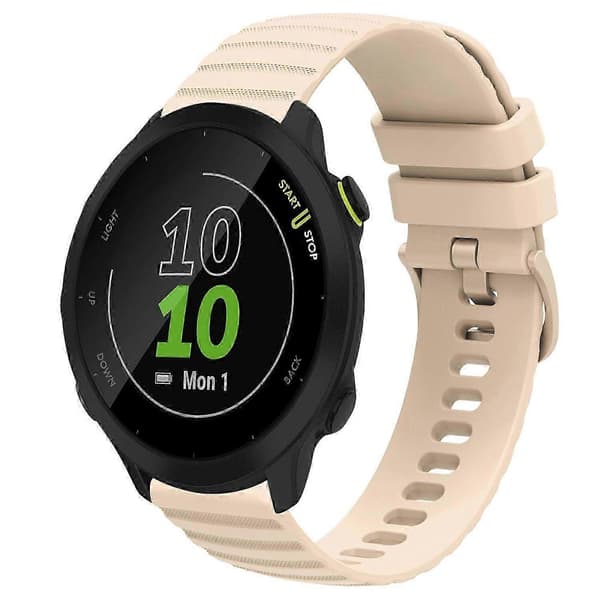 Til Garmin Forerunner 55 Silikone Erstatningsurrem Med Komfortabel Pasform Beige
