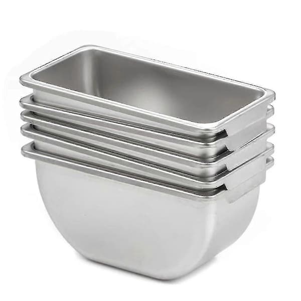 [LCS] Rustfrit stål 5 beholder bar ingrediensbeholder silver 38x15x9cm
