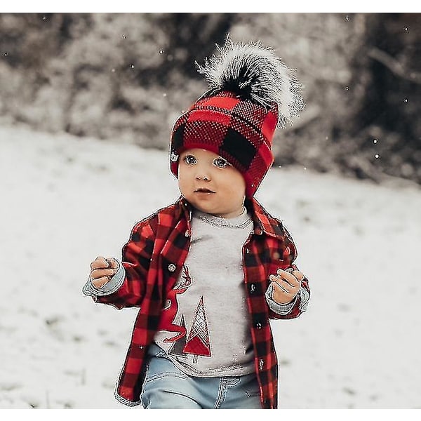 Äiti-lapsi Talvihatut Lämpimämpi Pehmeä Äiti Vauva Neulehattu Setti baby