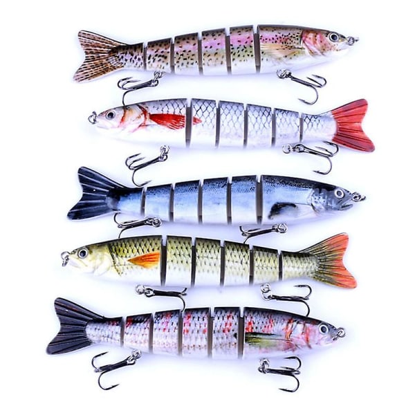 1 stk 12,7 cm 6-leddet Saltvandsfiskelokker Agnfisk Kunstig Fisk Minnow Ørred Swimbaits 3
