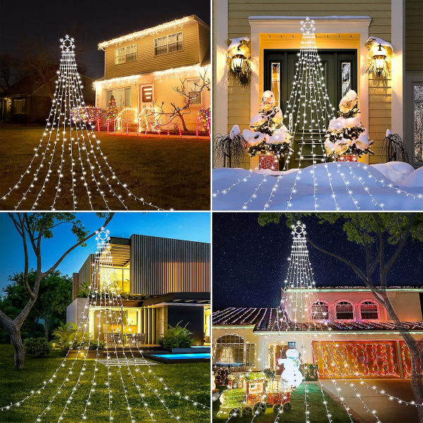 Juldekorationer Snowflake String Lights, Led Christmas Lights Fairy Twinkle Lights för utomhussemester White light UK Plug