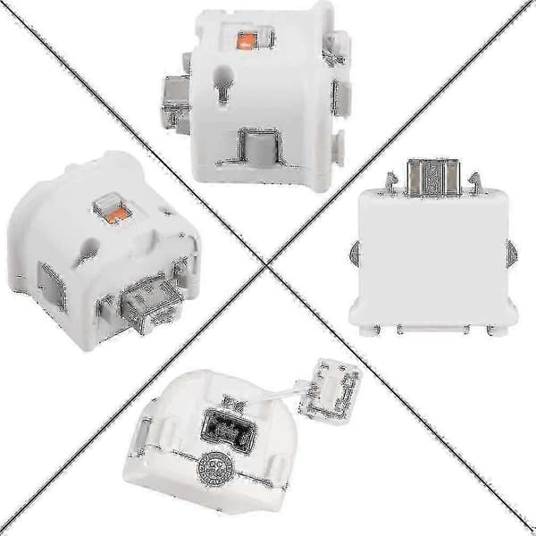 2 Motion Plus Adapter Sensor til Wii Fjernbetjening, Motion Plus Adapter Accelerator Erstatning til Wii Motion Plus Adapter White
