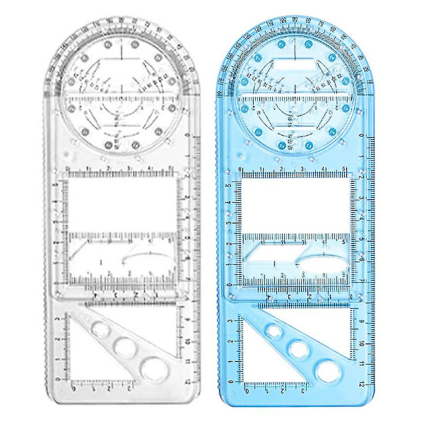 Multifunktionell Geometrisk Linjal Geometrisk Ritmall Mätverktyg För Skola Kontorsmaterial A 3pcs
