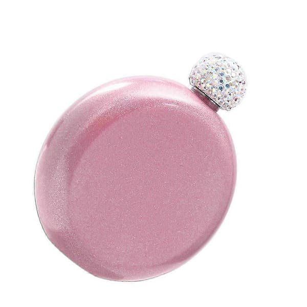 Pink rustfrit stål lommeflaske bærbar opbevaring til udendørs brug