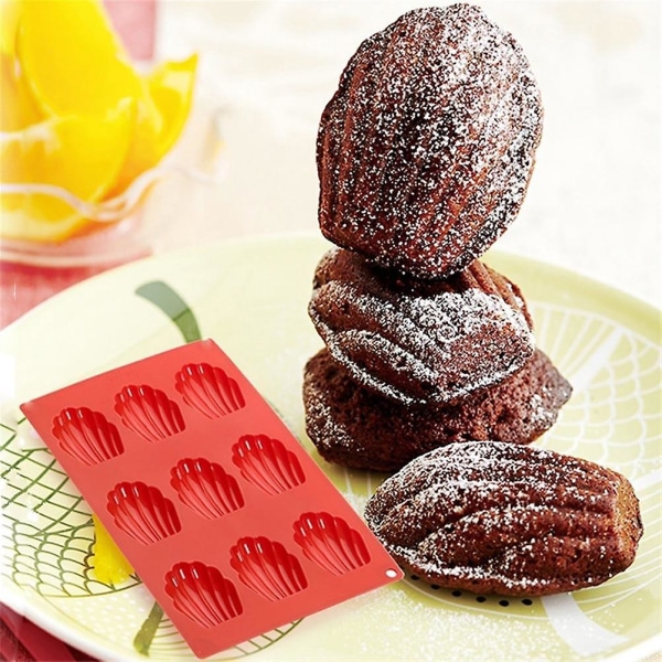 Silikone Madeleine Forme 9 Huller Kager Bageudstyr Gadgets Mini Madeleine Skal Kageforme