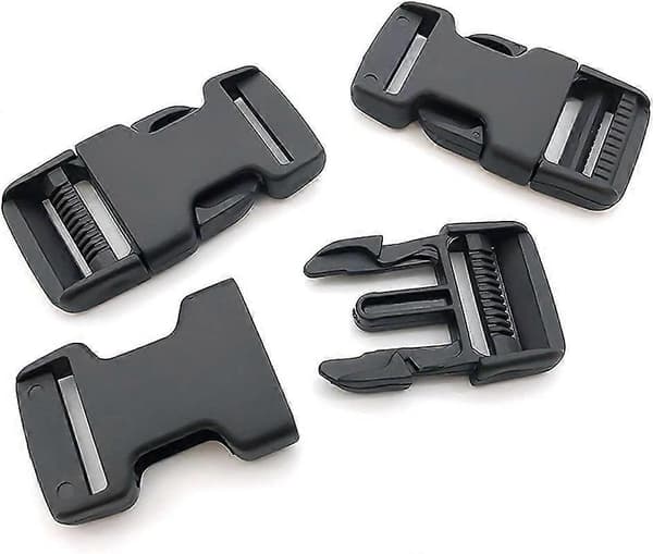 16 stykker 20 mm brede webbing-spænder, sorte plastikudskiftningsspænder, spænder [XH]