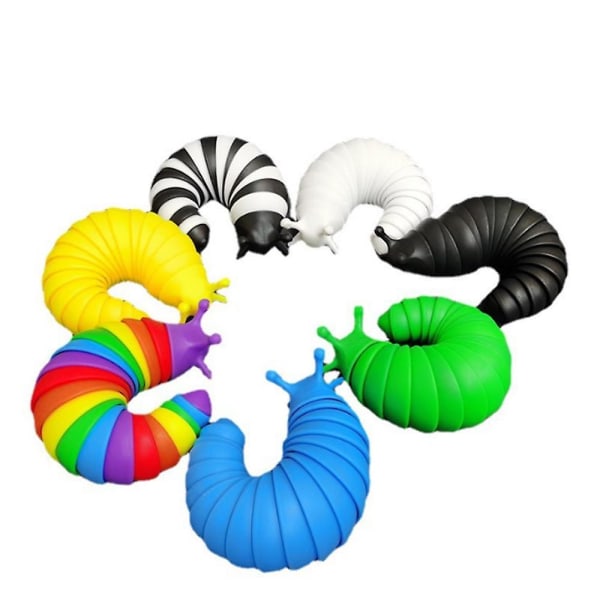 Fidget Slug 3D-printad Articulerad Kladdig Stretch Slug Fidget Leksak Sensoriska Leksaker För Autistiska Yellow
