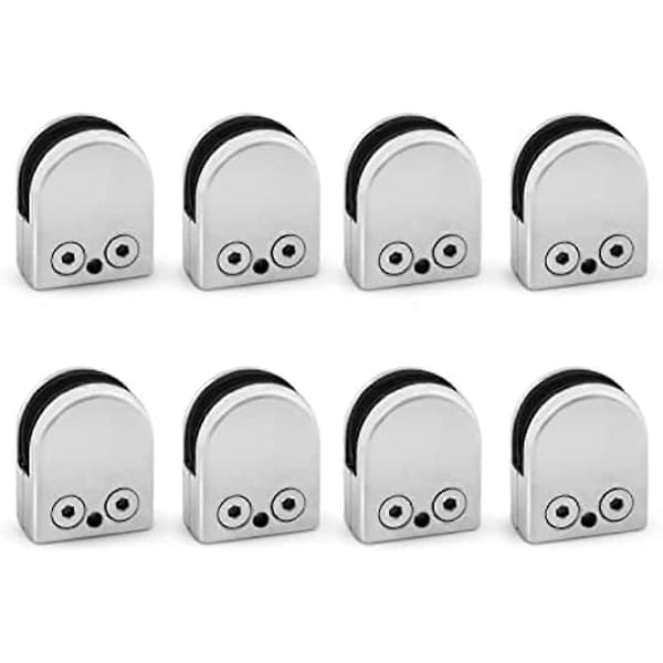 [LCS]8 rustfrit stål glasklemmeholder flad forbindelse glasklemme 6-8 mm