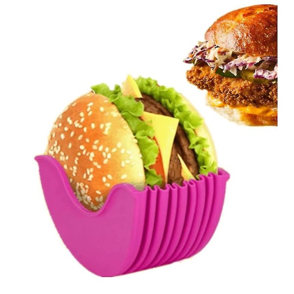 4 st Hamburgerbröd Fixerad Låda Burgerhållare Smörgåshållare Reu Red