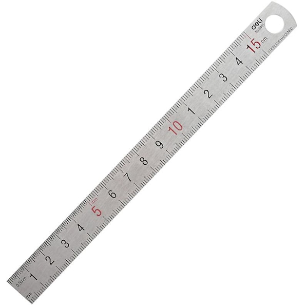 15-30cm Platt Tjock Metall Mätverktyg Kontorsmaterial Rostfritt Stål Rak Linjal Precision 15CM