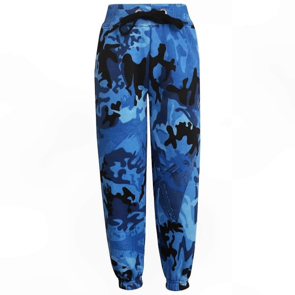 [LCS]Ensfarget unisex hettegenser med joggebukse Camo Blue 2-3 Years