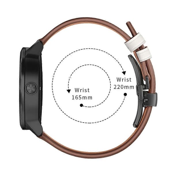 [LCS]20mm Top-layer koskind ægte læder urrem erstatning til Garmin Vivoactive 3 Vivom Multicolor Black+White