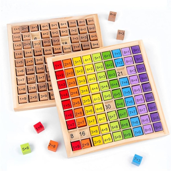 99 Multiplikationstabell Leksaker Montessori Pedagogiska Träleksaker För Barn Matematik Aritmetik Läromedel Multicolor