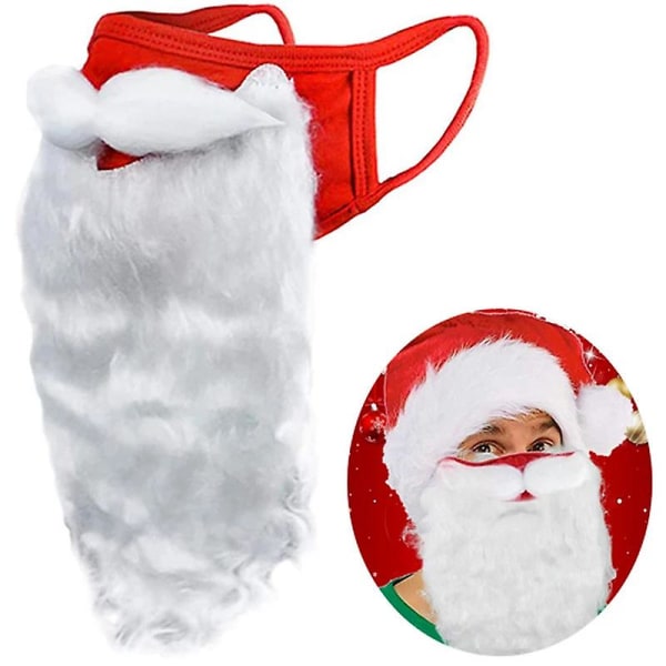 Juldekoration 3d jultomte skäggmasker vuxen unisex rolig återanvändbar tomteskägg Cover för julcosplayfest