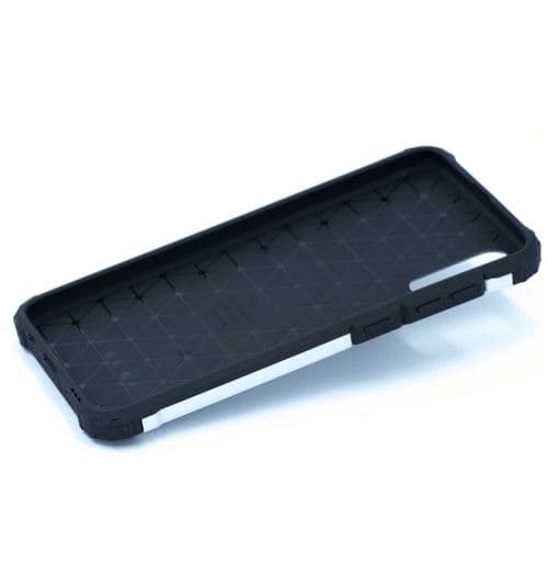 [LCS]Stødsikkert cover kompatibelt med Samsung Galaxy A70 grå og sort med gummi