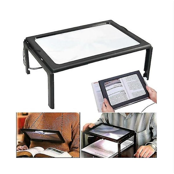 Stort forstørrelsesglass med/uten LED-lys, lesehjelpemiddellinse With LED