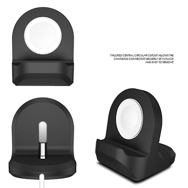 Laddningsstation i silikon för Apple Watch Series 1/2/3/4 42mm 38mm 40mm 44mm Laddningskabel White