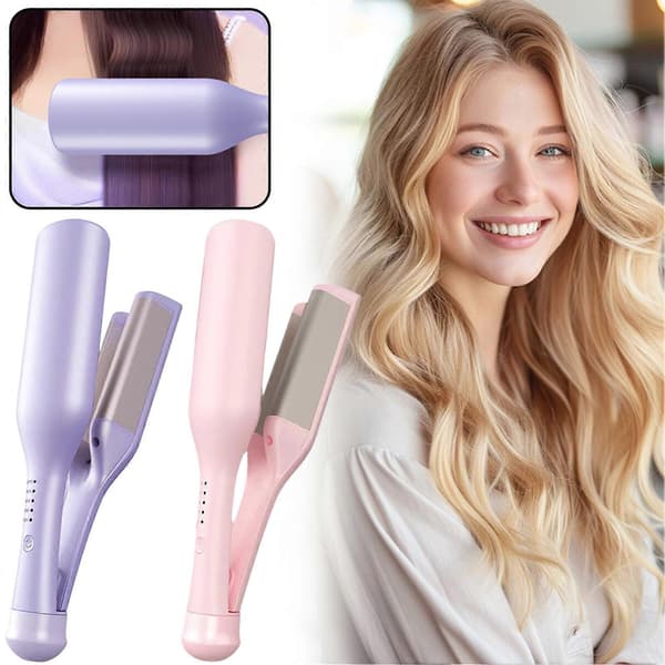 [LCS]32mm French Wave locktång, V-formad Wave French Egg Roll locktång Purple EU plug
