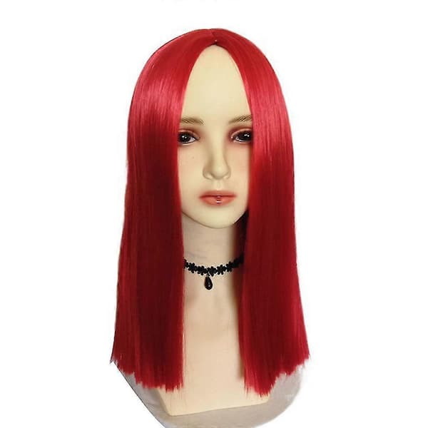 Sally Lang Rød Lige Paryk til Nightmare Before Christmas Cosplay [JUN] Medium