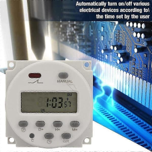 [LCS]DC 12V 16A LCD Digital Timerbryter Elektronisk Strøm Tidsrelé Programmerbar