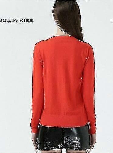 1970 Jumper Pullover Bella Designer Sort Orange Dame Langærmet Strikket Top Orange M