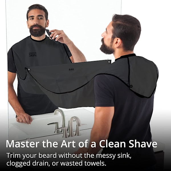 Beard King skægfanger forklæde til mænd deluxe kappe som set i Løvens Hule hårfanger til barbering trimning pleje White (deluxe version)