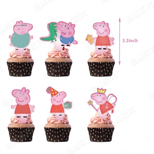 [LCS] Peppa Gris Tema Bursdagsbanner Ballong Kake Arrangement