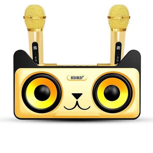 Sångmaskin integrerad ljud- och set för hemmet Trådlös Bluetooth mikrofonhögtalare (2 mikrofoner)