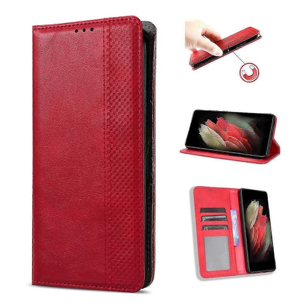[LCS]Fodral för Blackview A50 Kickstand Cover Magnetlås Läderplånbok... Red