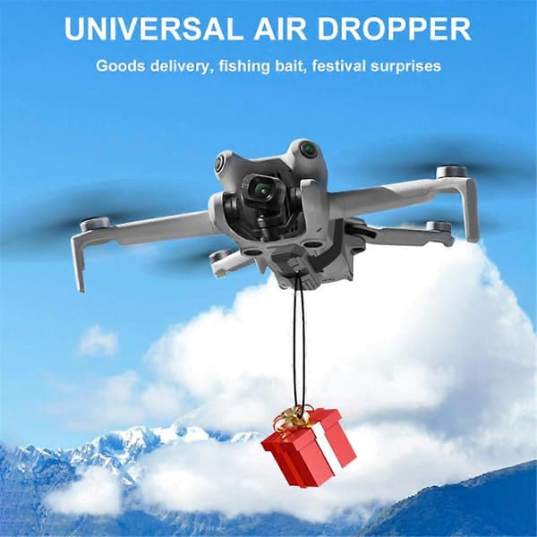 Drone Airdrop System til FLIP/AIR 3S/3 Pro til fiskemadding, vielsesring, gave Airdropper Black