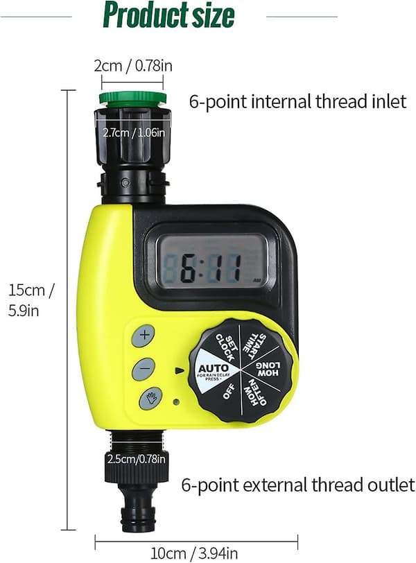 [LCS] Automatisk vandingsur Programmerbar Digital Slangehane Timer Smart Sprinkler Vanding