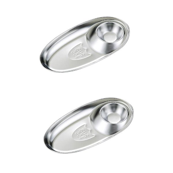 Rostfria Tallrikar Snackstallrik Dumplingstallrik Mat Fransk Fr silver 1