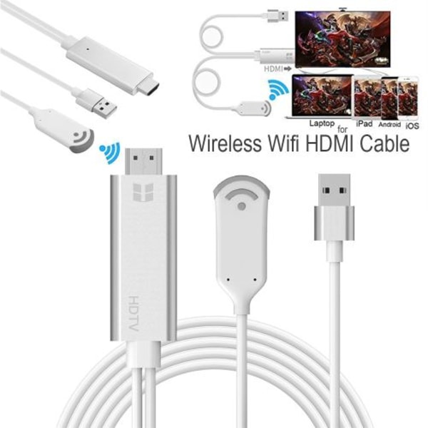 Trådlös Wifi Display HDMI-kabel 1080P HDTV-adapter för iPhone