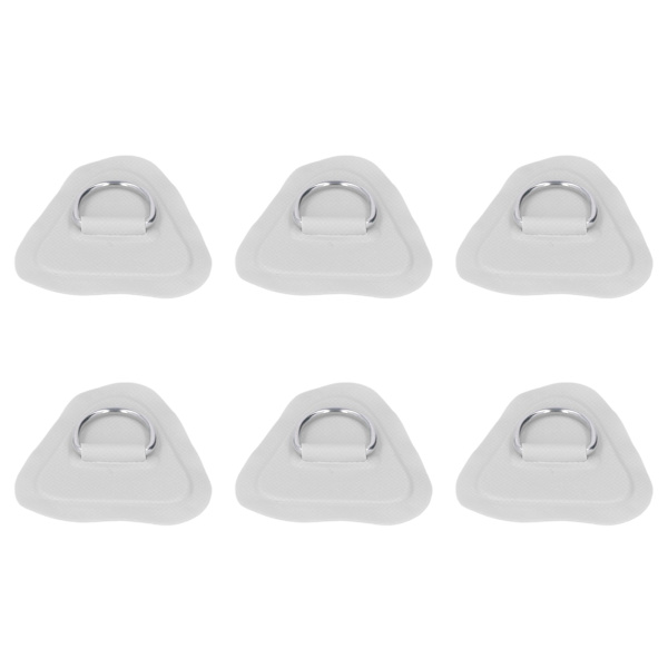 [LCS] 6 stk. PVC D-ring lapper Elastisk rebsæt Rustfrit stål Bungee-line til oppustelige både Kajakker Surfbrætter Paddleboards Grå