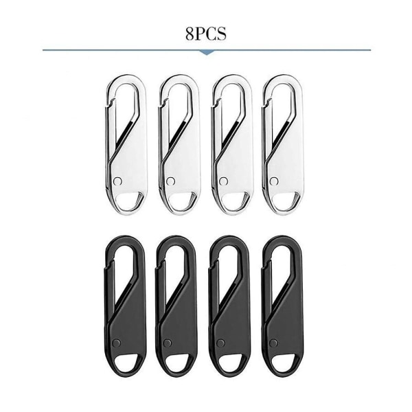Universal Avtakbar Glidelåstrekker 4/8 stk Metall Glidelås Reparasjonssett For Jakke Veske Generell 8pcs