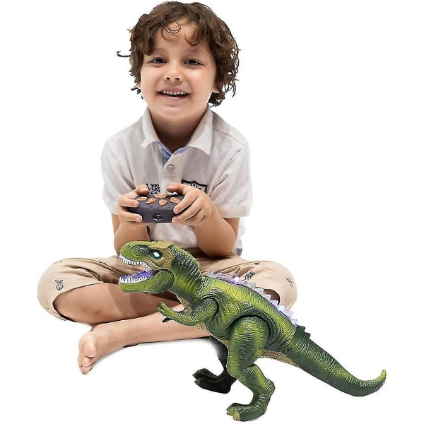 Led lysande fjärrkontroll dinosaurie går och vrålar Realistiska T-rex leksaker för småbarn pojkar och flickor