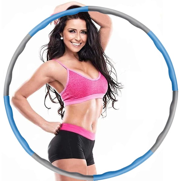 7 Solmun Painotettu Kokoontaitettava Hula-vanne Vatsalihasharjoitteluun Fitness hula-vanne blue and grey