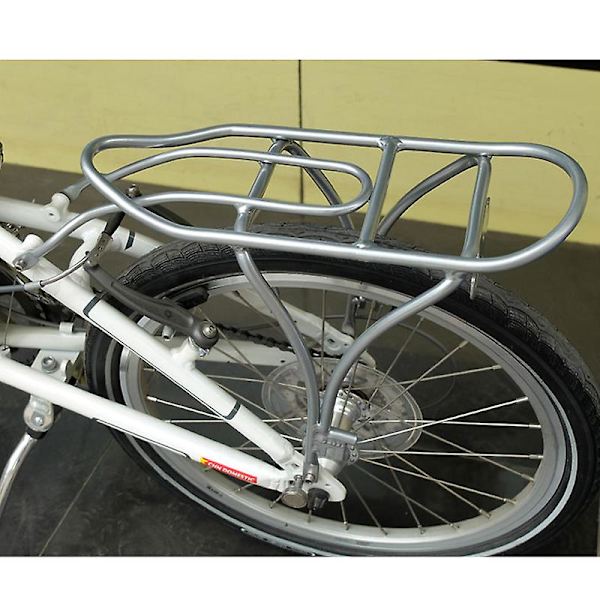 20 tums cykelpakethållare bak i aluminiumlegering för hopfällbar cykel Silver Without Spring Clip