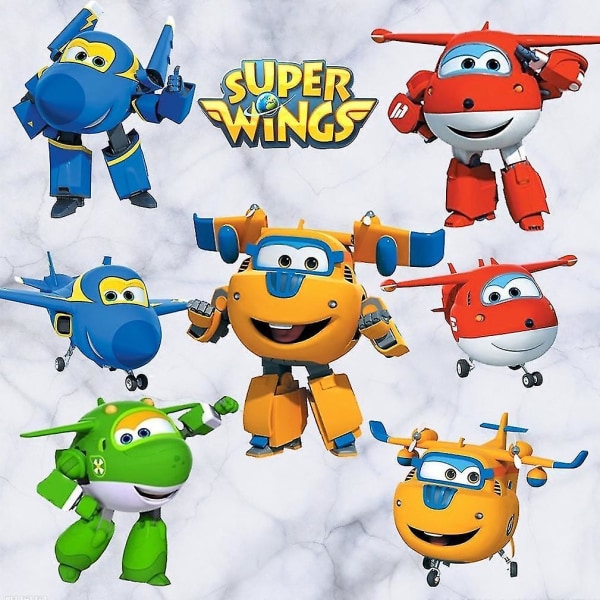 Super Wings Väggdekor Deformation Robot Barn Väggmålning Sui