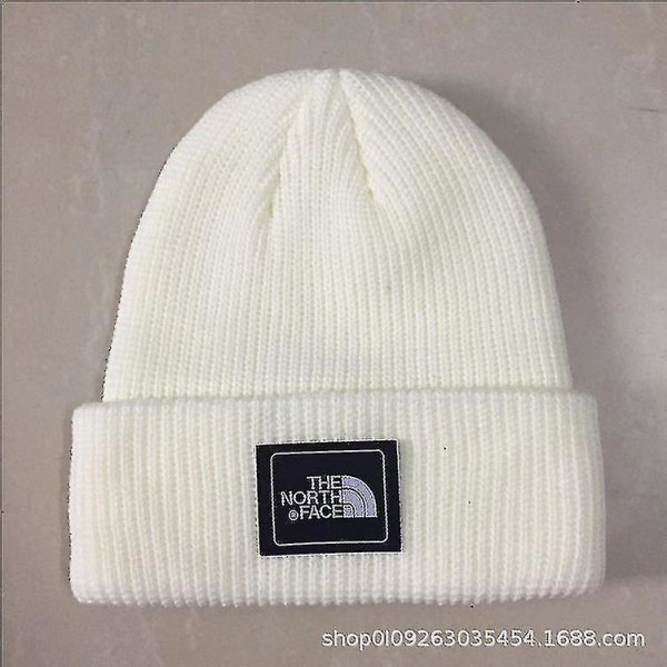 Stickad mössa för män och kvinnor, vinter, slouch, beanie, one size, skateboard RiceWhite