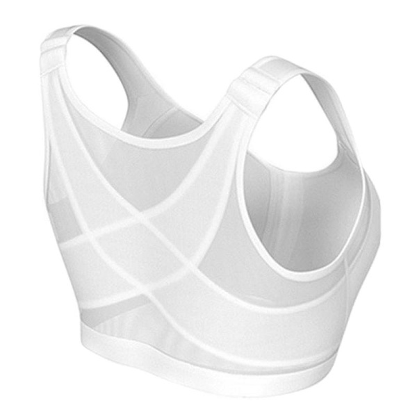 Trådløs Posture Support BH Åndbar Frontlukning Undertøj Til Kvinder Yoga Sport White S