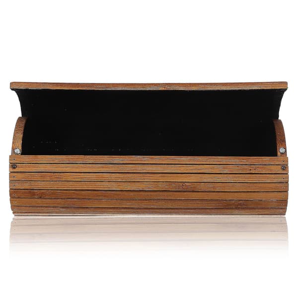 [LCS] Bruddsikker solid bambusbrilleboks Bærbar håndlaget oval solbrilleholder