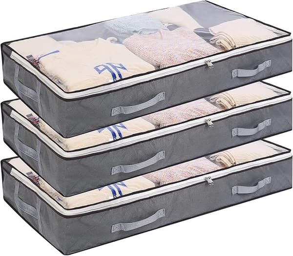 [LCS] 3 stk, 60*45*15 cm, opbevaringsposer under sengen, sammenfoldelig tøjpose, stor