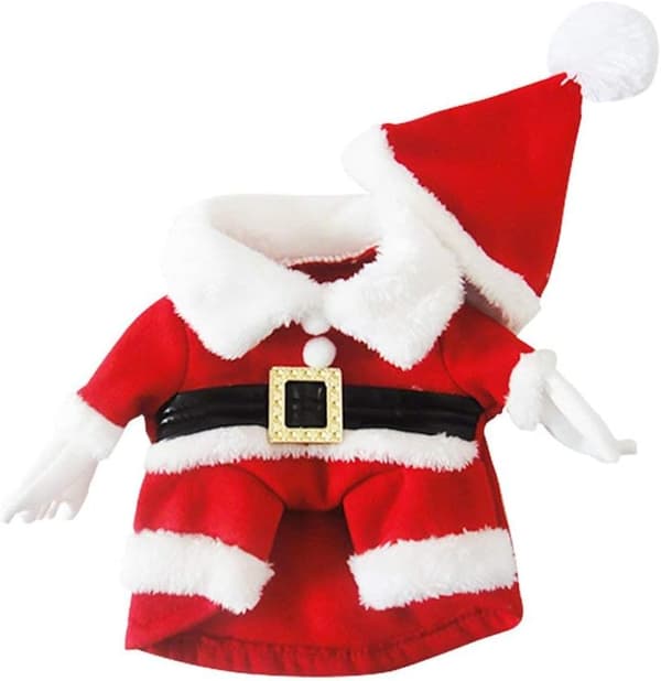 Julekostume til hunde, julemandskostume med kappe