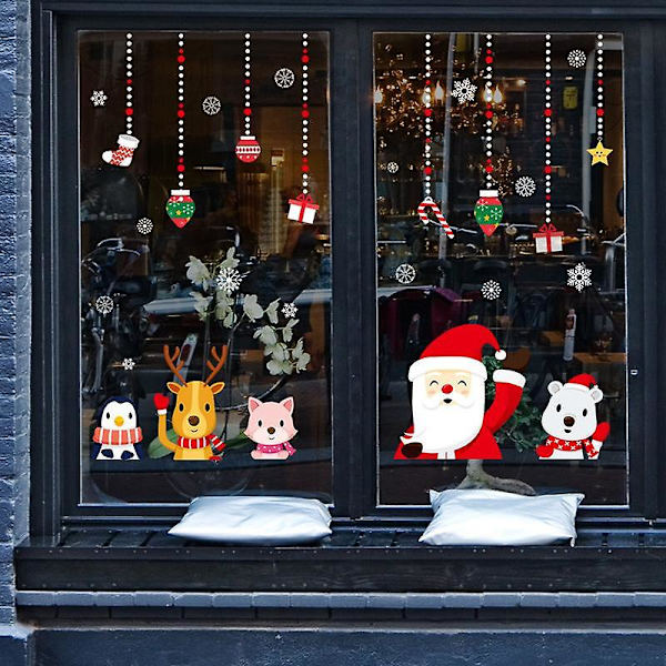 Julklapp Glasdekaler Köpcentrum Fönster Dörr Dekal Affisch
