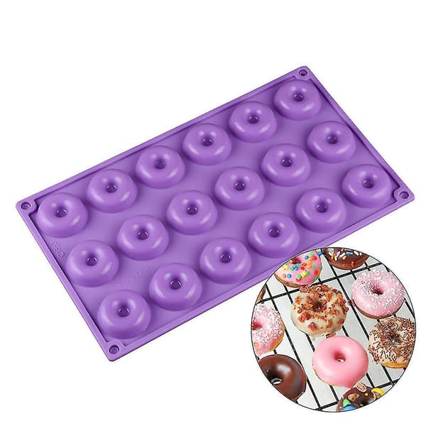 [LCS]18 Mini Donuts Form Fødevaregodkendt Silikone Kageform Køkken Bageform