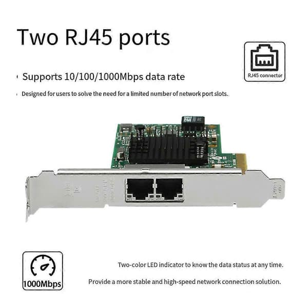 I350-T2V2 Dual Port Gigabit Ethernet Controllerkort I350AM2 PCI-E X4 2 porte server NIC datacentre til desktop