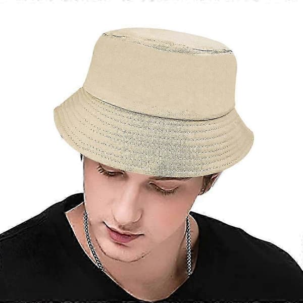 Neutral bomuldsfiskerhat foldbar solhat til mænd kvinder sort hvid khaki marineblå khaki