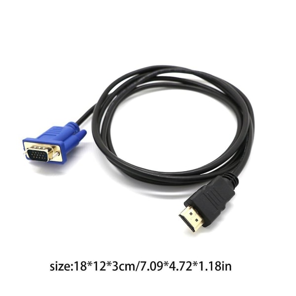 Hdmi-kompatibel till Vga-omvandlarkabel Ljudkabel D-sub hane videoadapterkabel kabel för HDtvdator Bildskärm för pc Laptop-tv